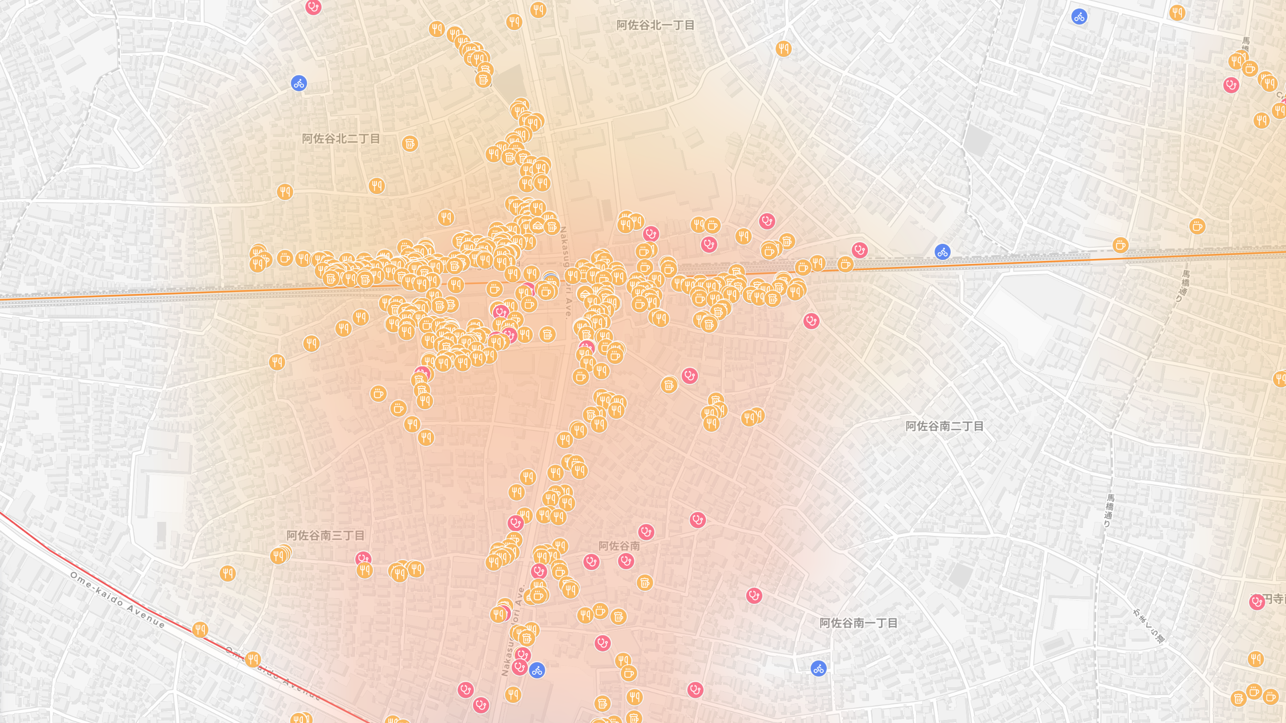 店舗立地検討の地図画面